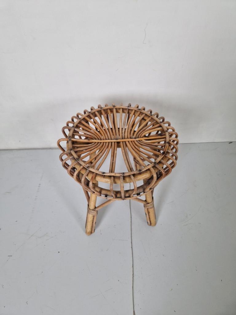 Vintage Franco Albini Rotan Bamboe Krukje Design. image 7