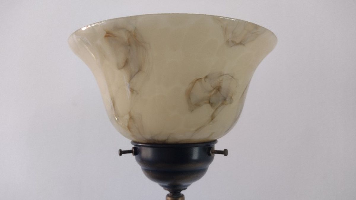 Vloerlamp Met Gemarmerde Glazen Kappen image 17