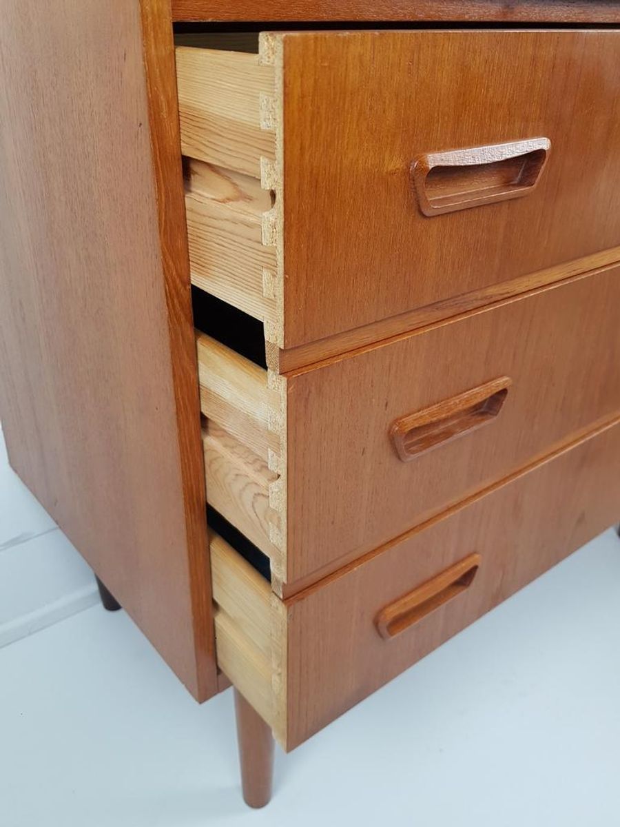 Vintage Deense Teakhouten Secretaire | Wandkast | Ladenkast image 2