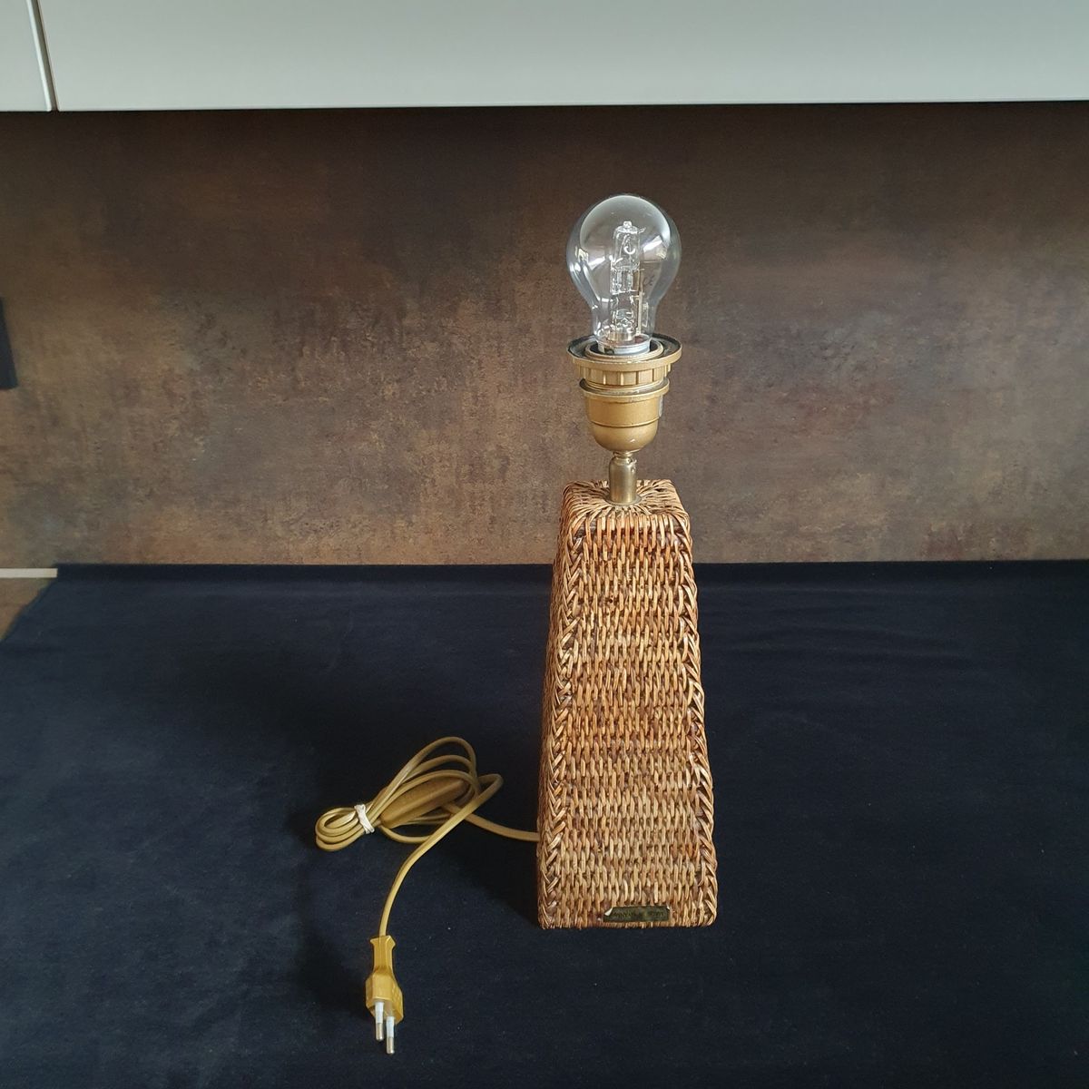 Vintage - Kastlamp - Tafellamp - Rotan - Birma Riet - Myanmar.- image 2