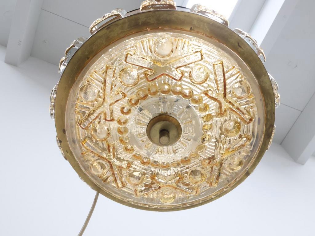 Deense Hanglamp | Vintage | Amberkleurig Glas | Wengé image 9