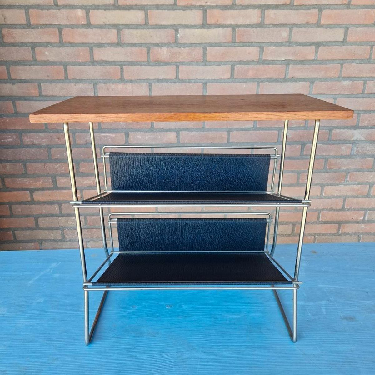 Vintage Lectuurtafel Lectuur Magazine Rek Krantenbak Design image 5