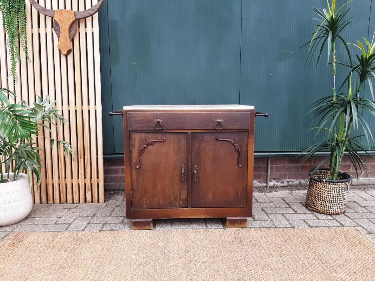 Karakteristiek Oud Kastje Houten Halkastje Badkamerkastje image 3