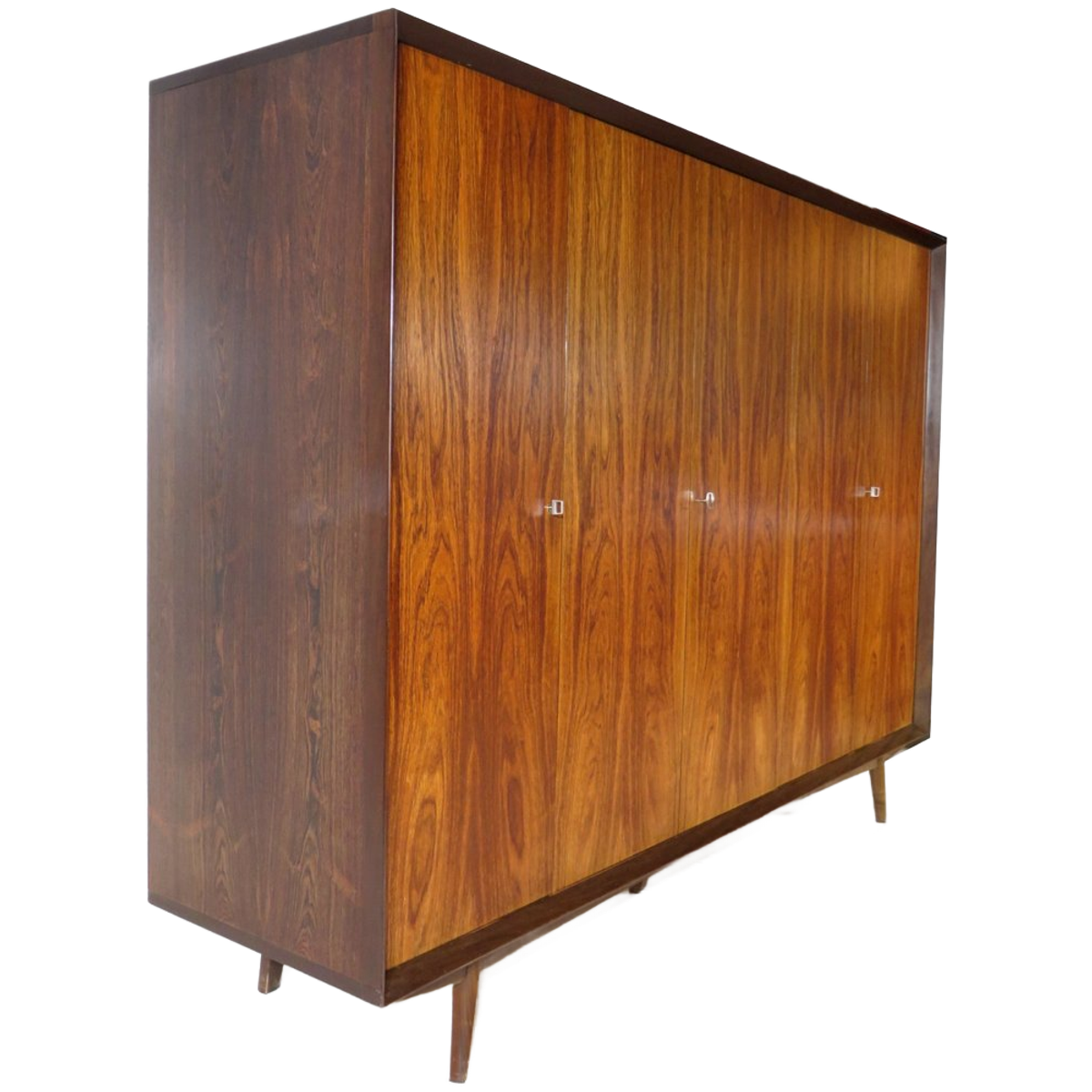 Grote Vintage 5-deurs Kledingkast In Palissander, 1960s image 5