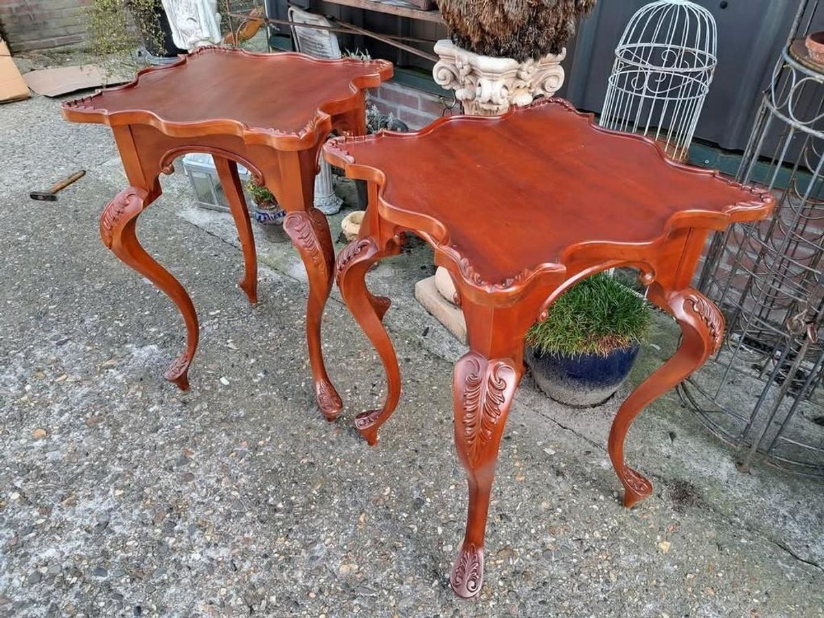 Klassieke Mahoniehouten Bijzettafel, Plantentafel, Console, image 3