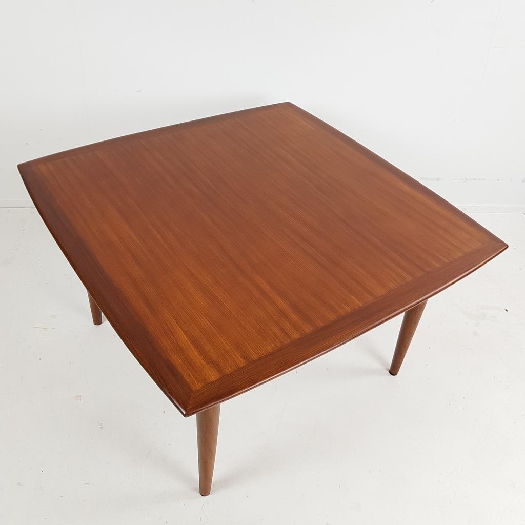 Vintage Teak Houten Salontafel Vierkant Deens Design image 3