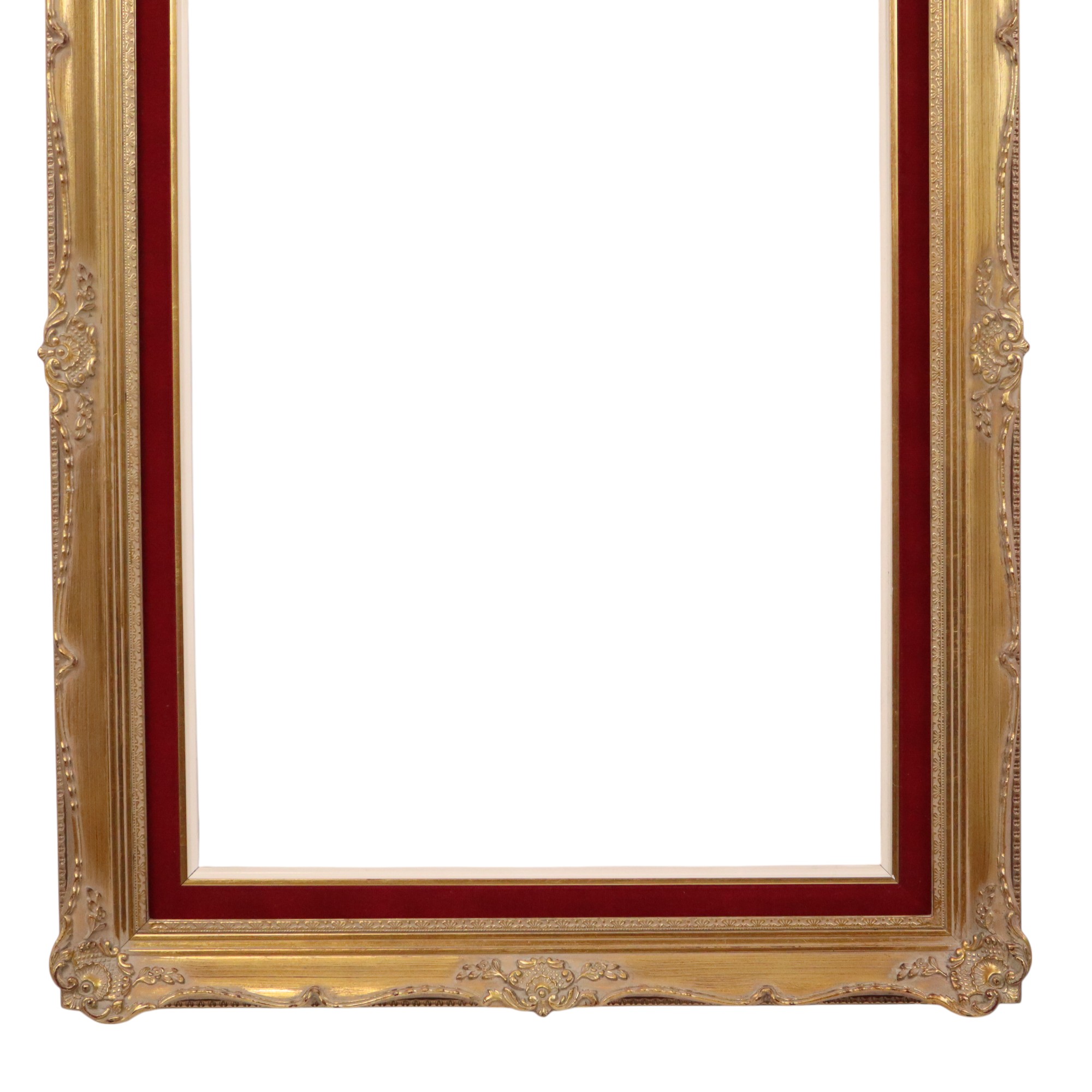Vintage Vergulde Lijst Barok Stijl Rood Fluweel Klassiek 76x56cm image 4