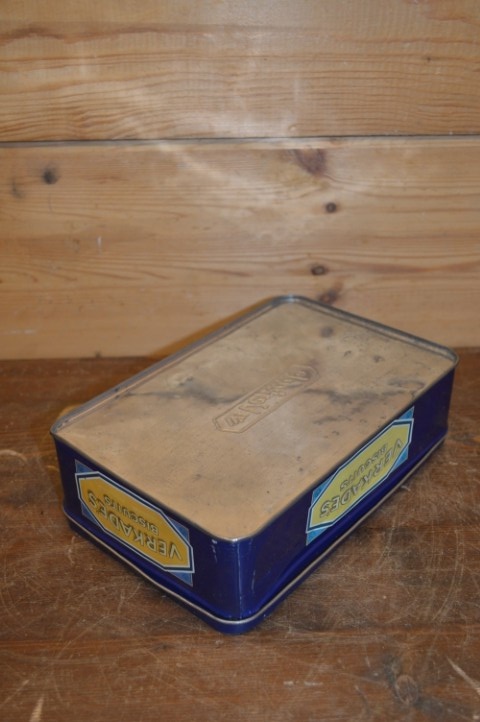 Donkerblauw Verkade Koekblik Met Meisje Met De Strik – Nostalgisch Design image 6