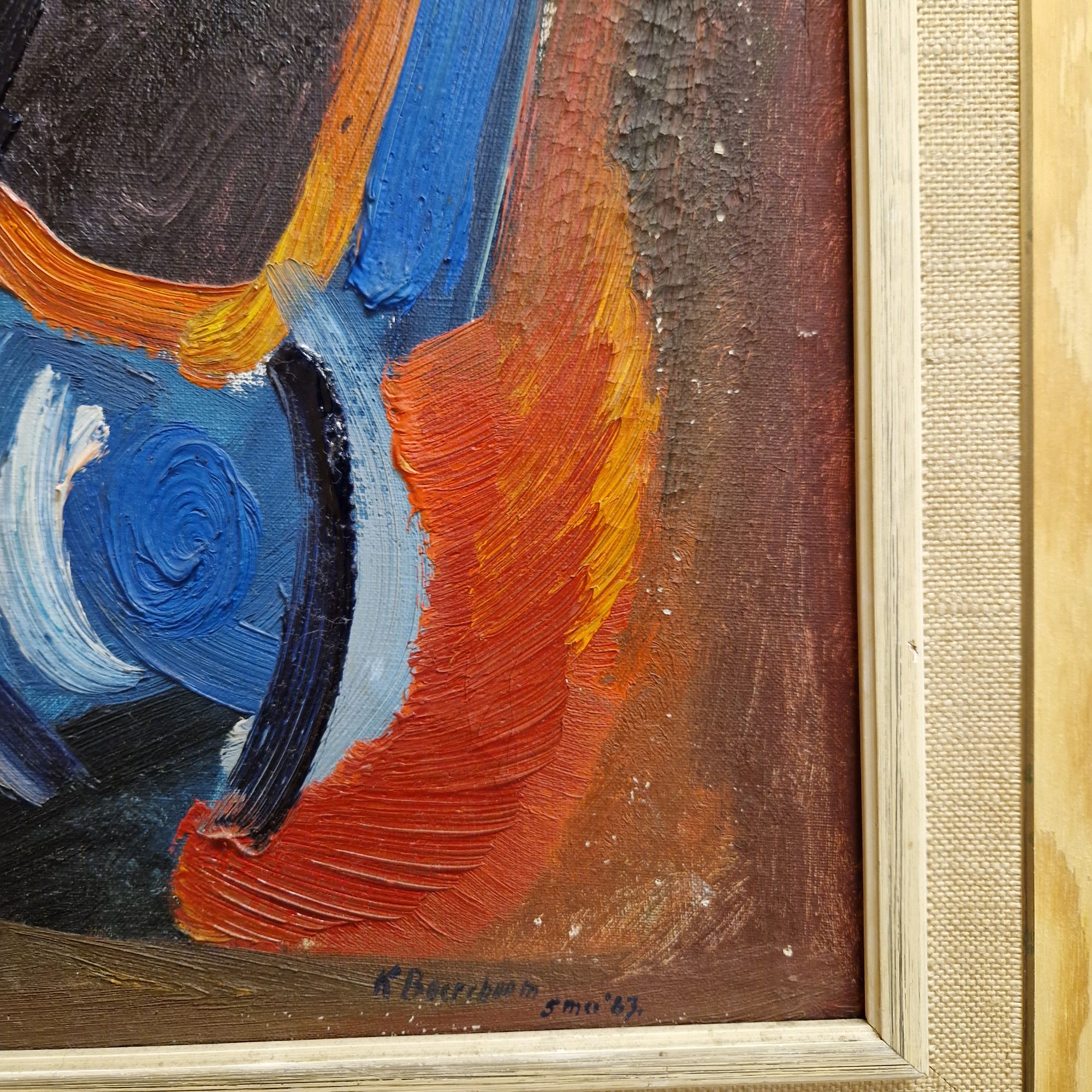 Mid Century Schilderij Geleefd Kunst Op Doek image 5
