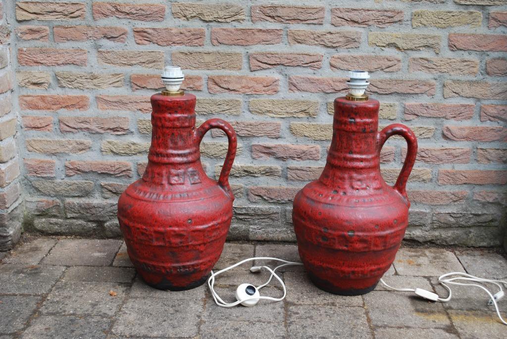 Vintage Xl Vaaslamp Rood image 2