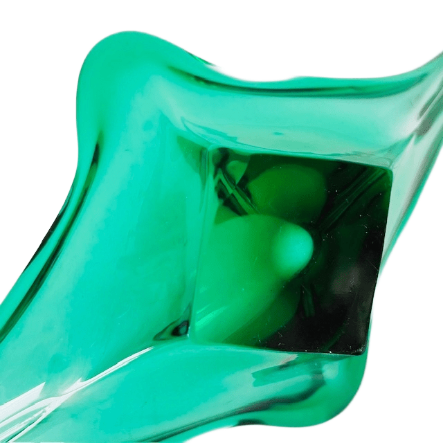 Vintage Glazen Murano Schaal Groen Mid-century 1970’s image 9