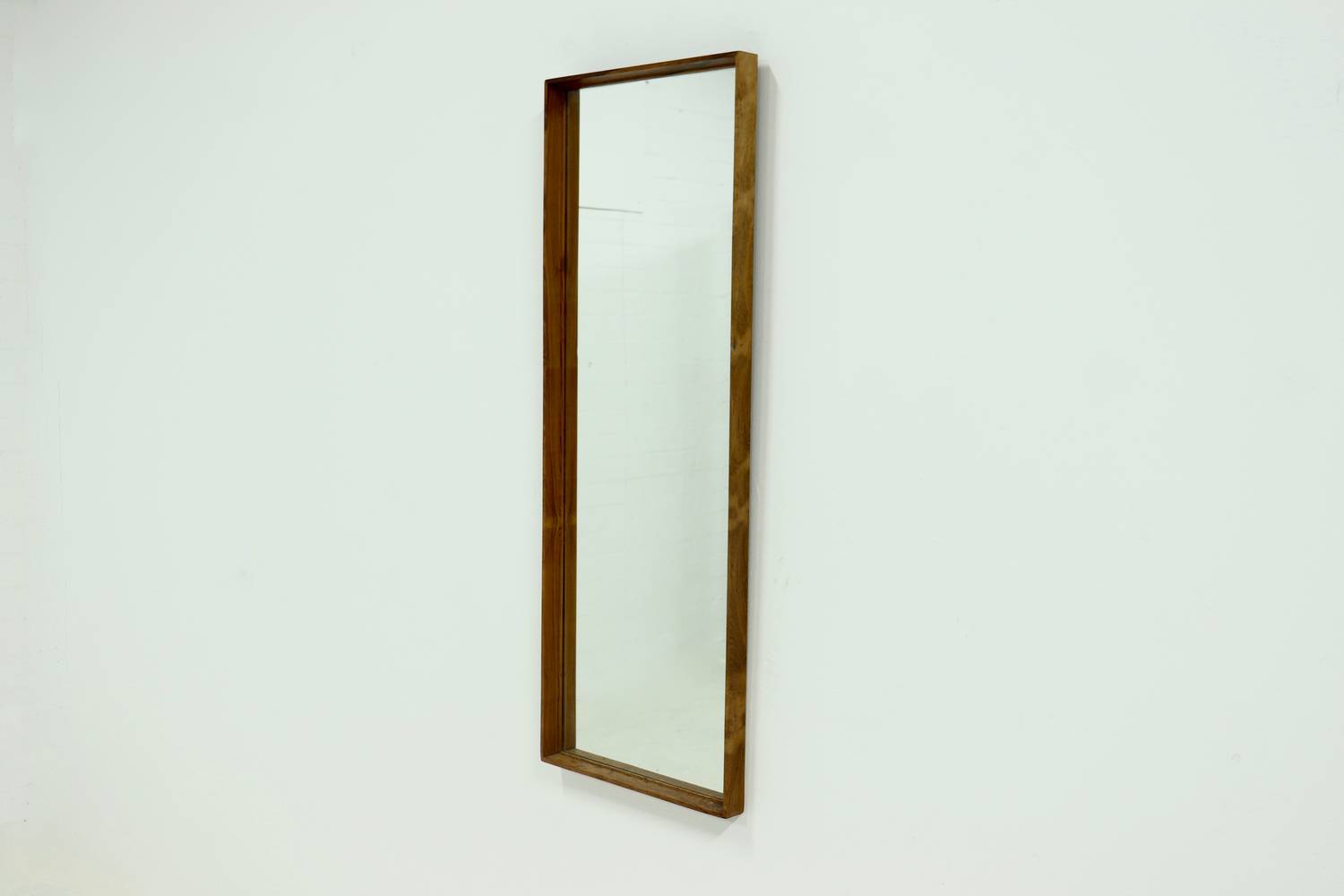 Large Scandinavian Rectangular Rosewood Mirror 1960s image 2