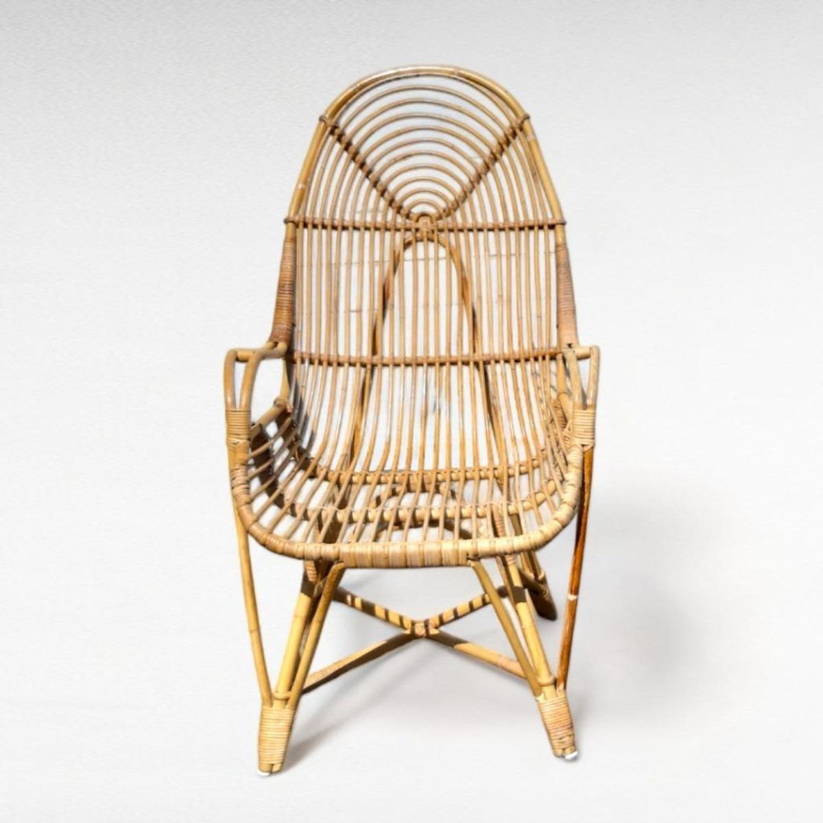 Vintage Design Rotan Fauteuil , Rohé Noordwolde, 1960s image 2