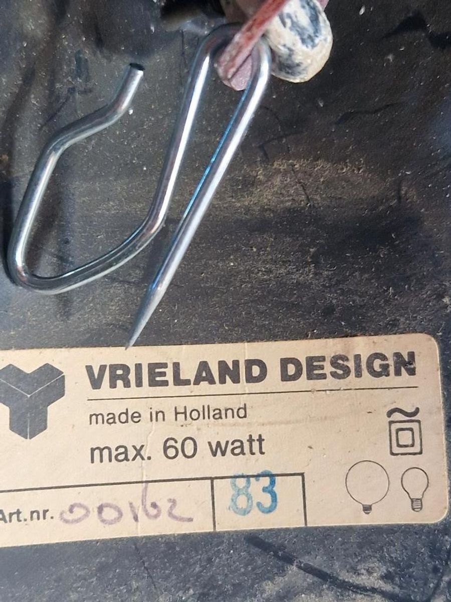 Vintage Metalen Vrieland Lamp Zwart. image 5