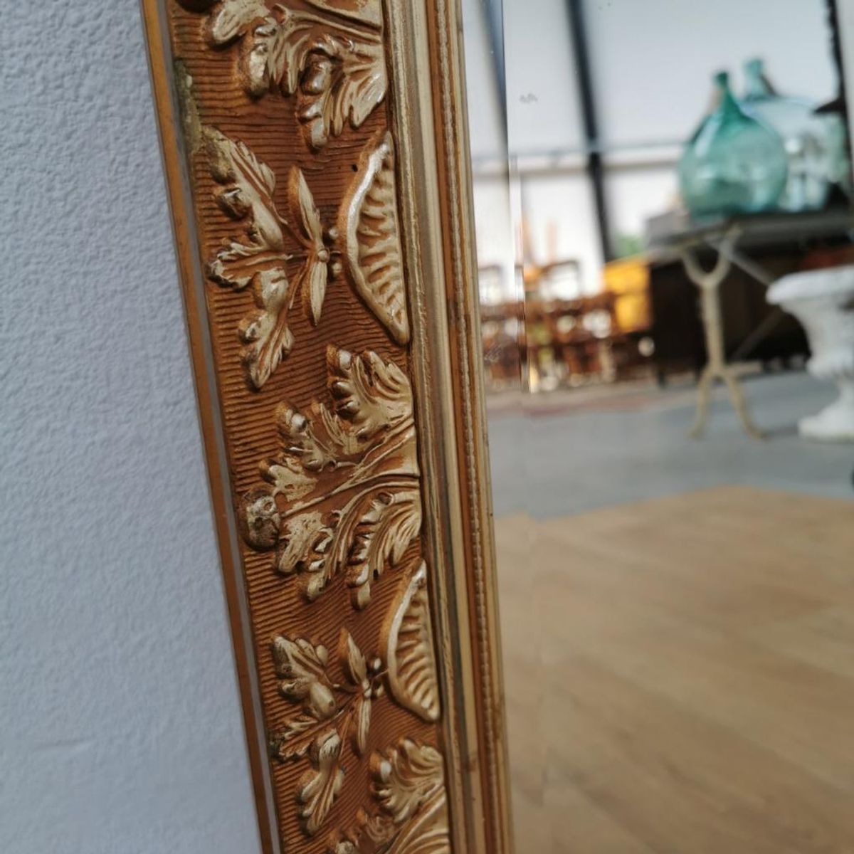 Grote Vintage Goudkleurige Hollywood Chic Schouwspiegel Spiegel Facet Geslepen image 16
