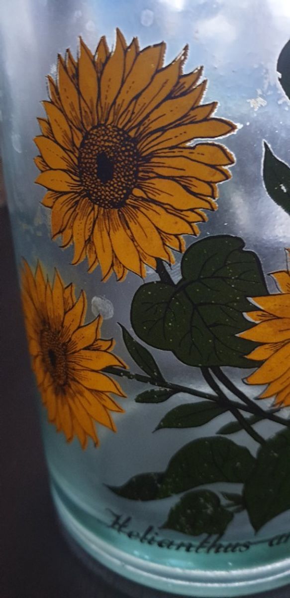 Vintage Glazen Voorraadpot Met Kurk & Zonnebloemen image 8