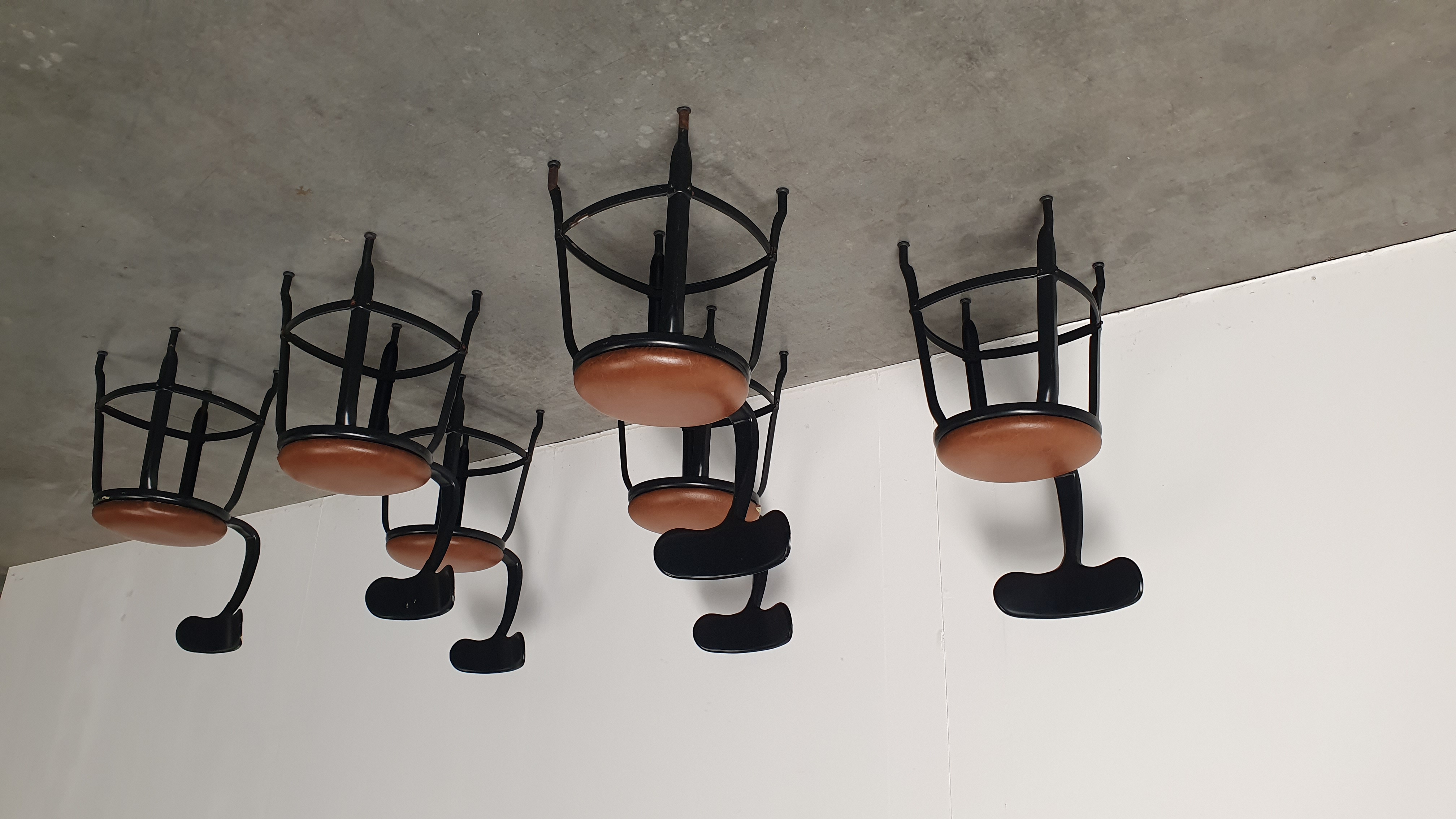 6x Chaise Nicolle Franse Industriële Metalen Design Stoelen image 2