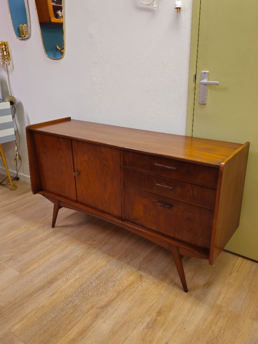 Vintage Teak Fineer Dressoir Lowboard Kast Kastje image 15