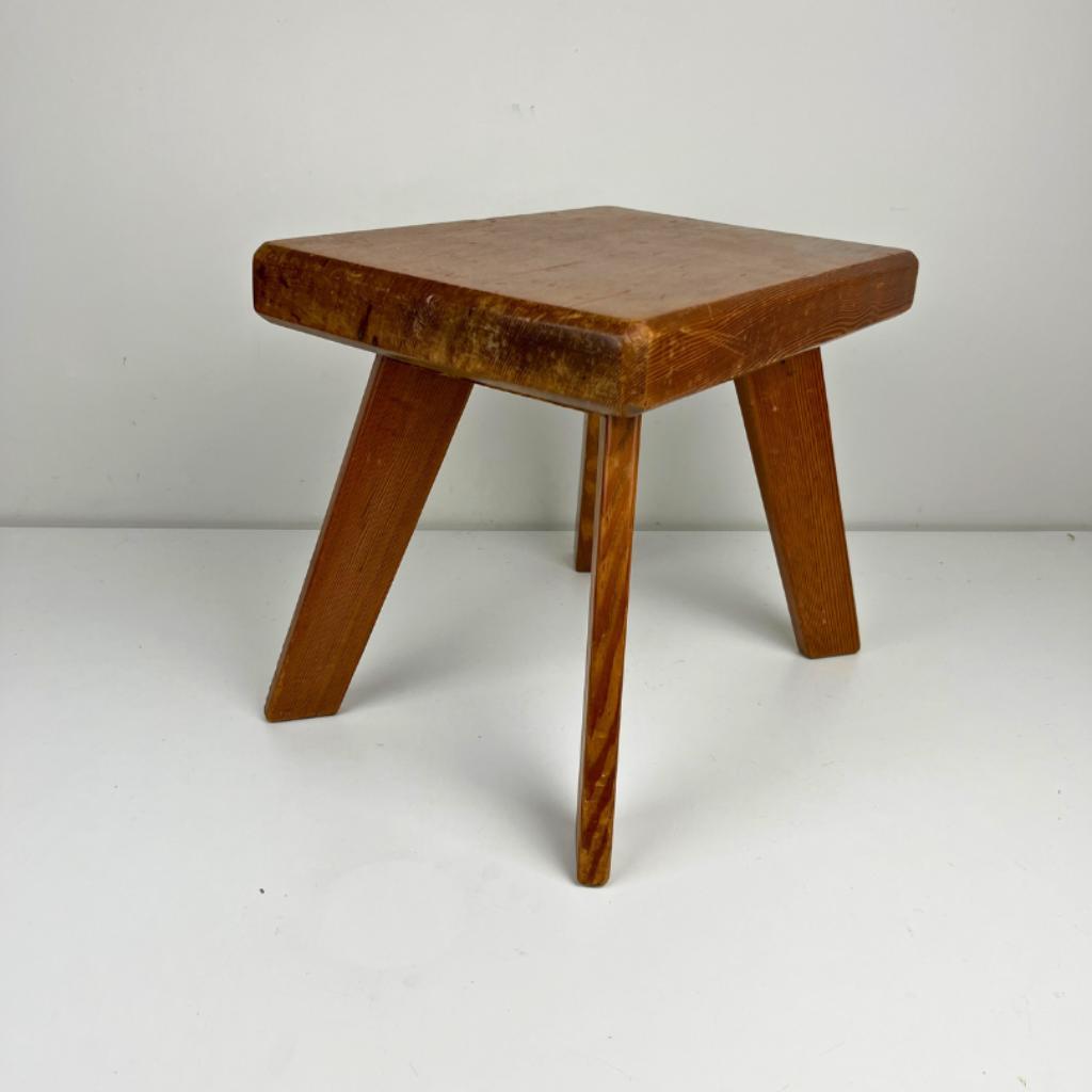 Vintage Krukje Of Bijzettafeltje, Donker Hout Brutalisme image 5
