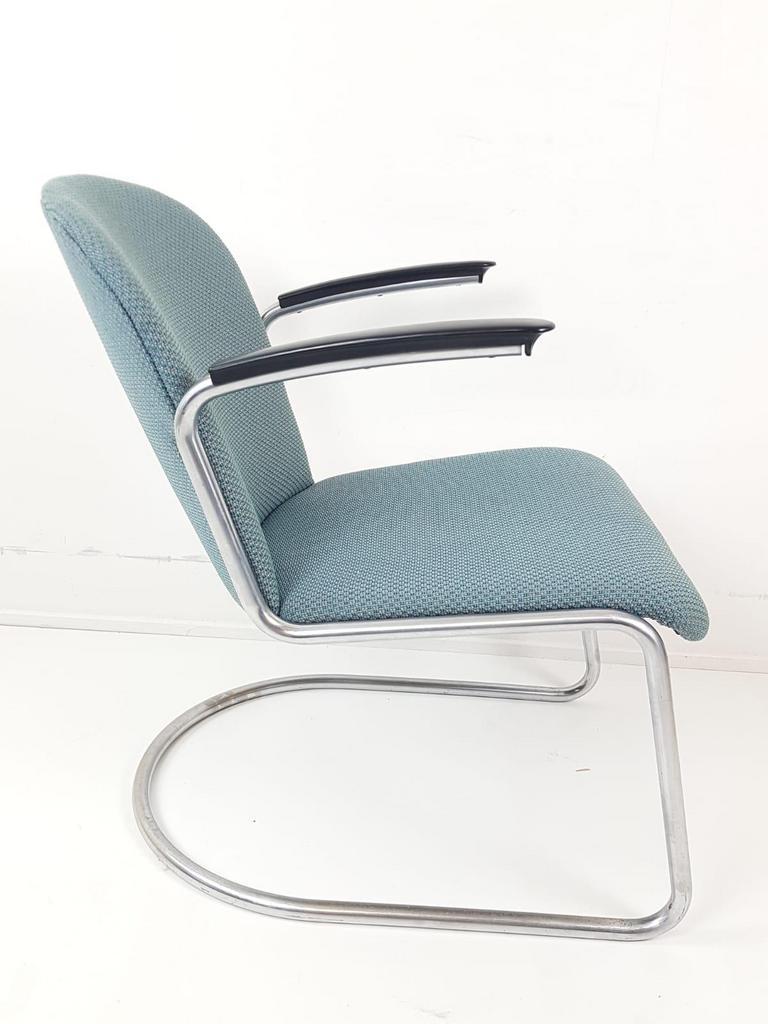 Gispen Fauteuil Model 413 Nieuw Gestoffeerd Grape Blauw image 5