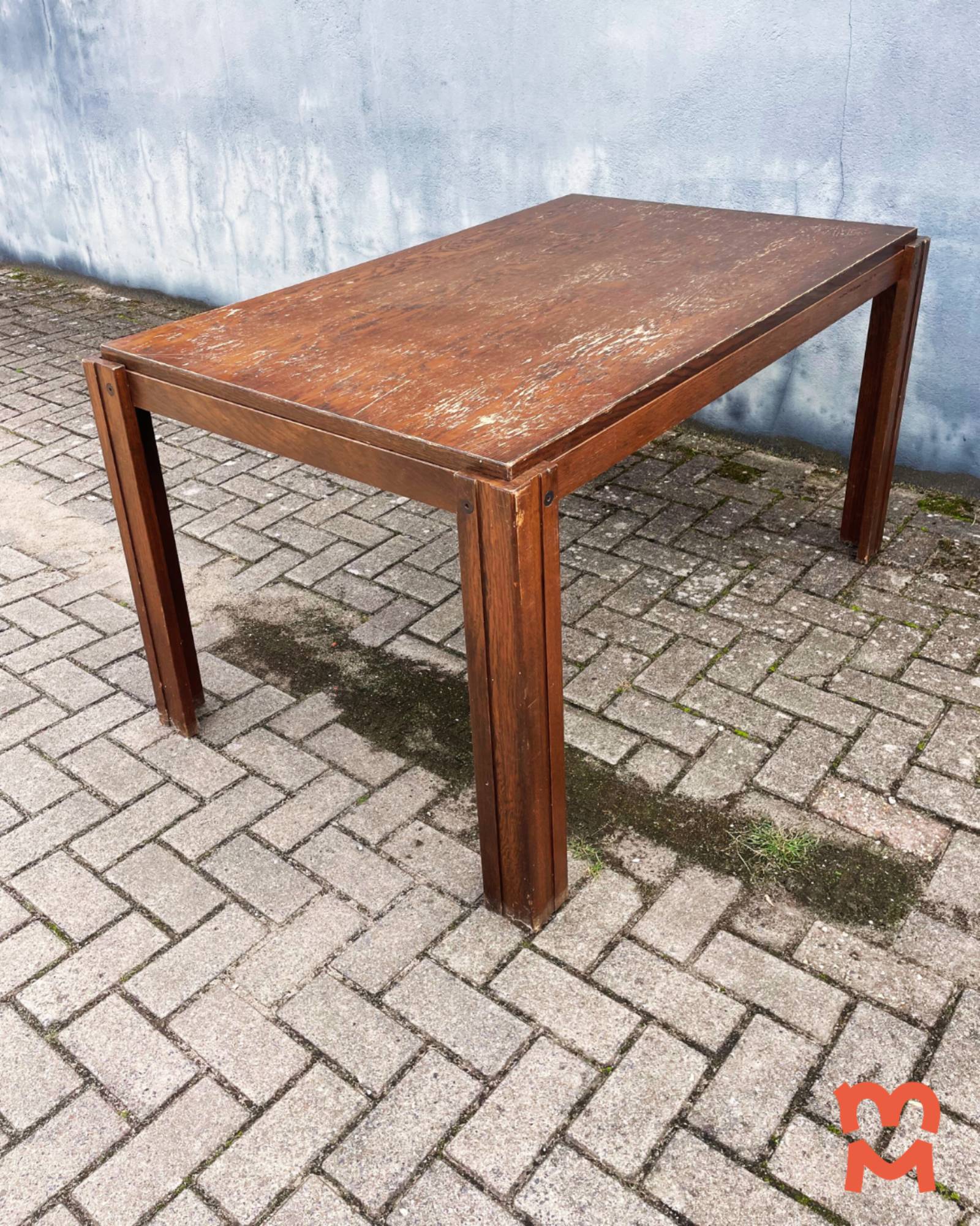 Brutalist Jaren 60 Eetkamerset (uitschuifbare Stafel + 4 Stoelen) image 18