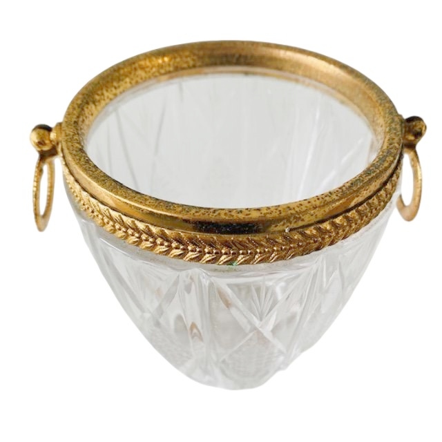 Mid-century Franse Ijsemmer Kristal Verguld 1950’s image 3