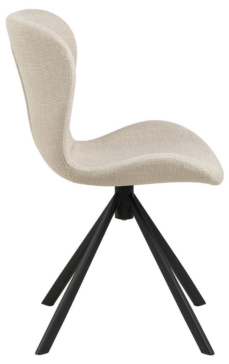 Pescara Eetkamerstoel - Set Van 2 - Beige Met Mat Zwart Frame image 9