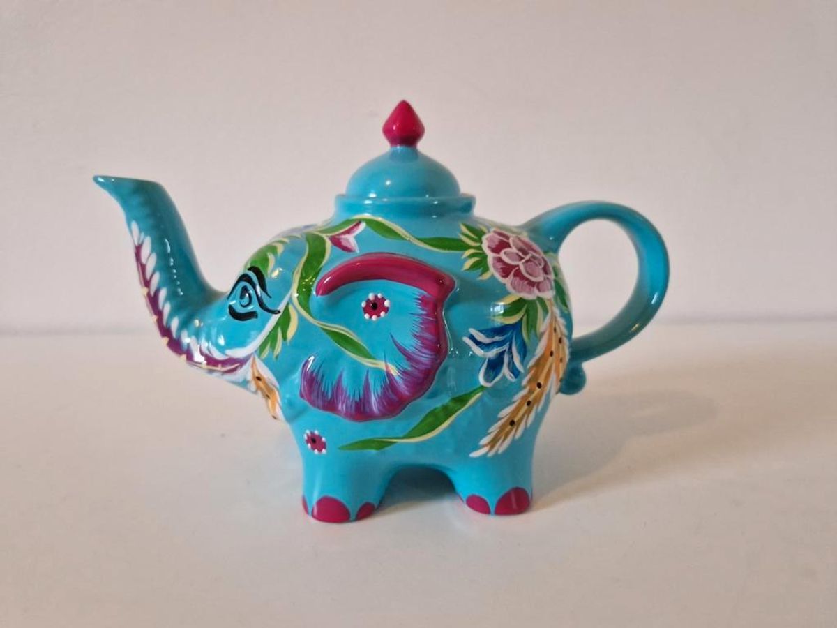 Vintage Theepot Koffiepot Olifant Keramiek image 4