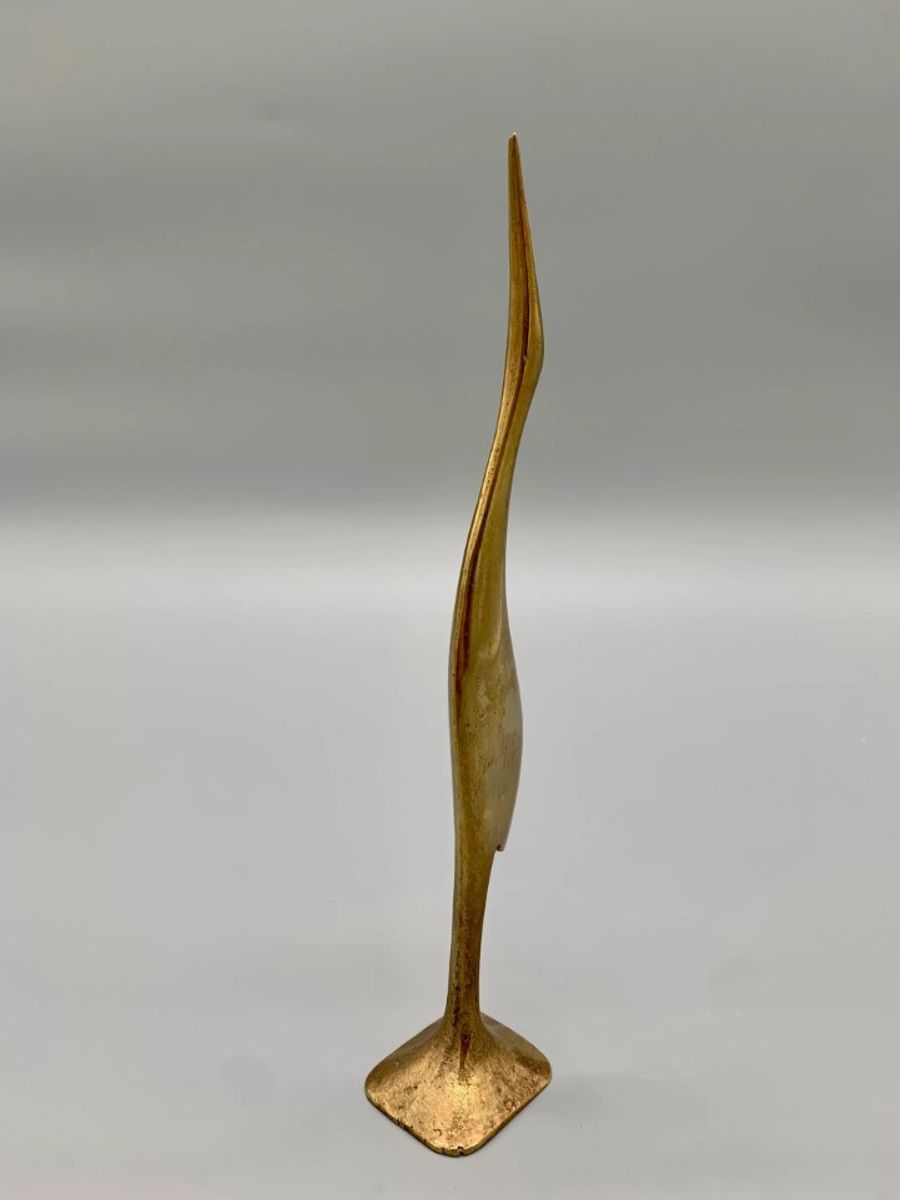 Messing Kraanvogel Op Voet image 3