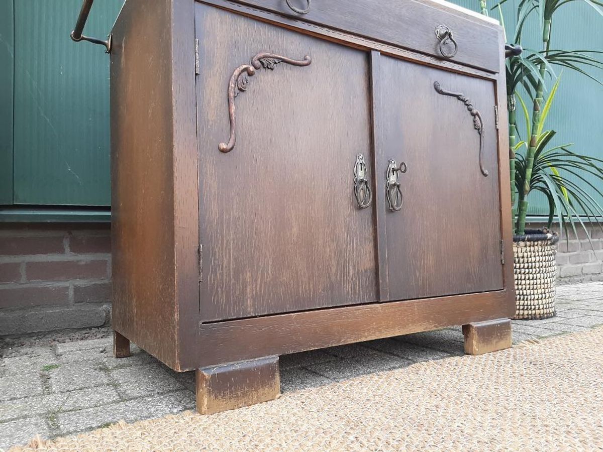Karakteristiek Oud Kastje Houten Halkastje Badkamerkastje image 11
