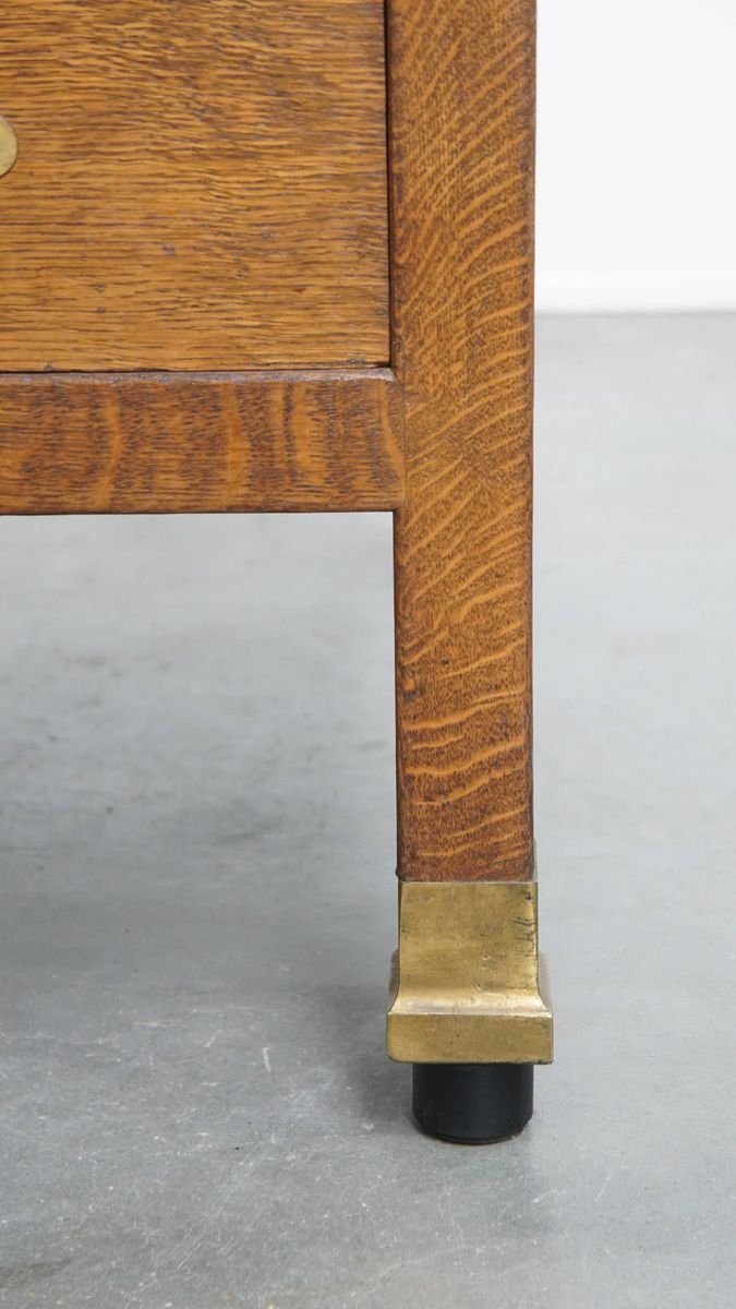 Antiek Art Deco Bureau Uit Begin 20e Eeuw Gemaakt Van Eikenhout In Amsterdamse School Stijl image 9