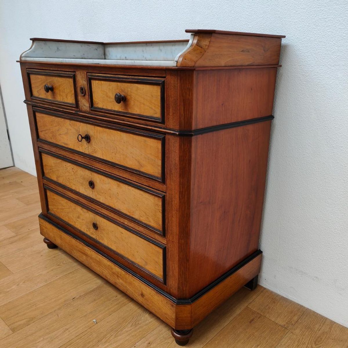Vintage Frans Dressoir Commode Ladekast Met Marmer Blad 505 image 7