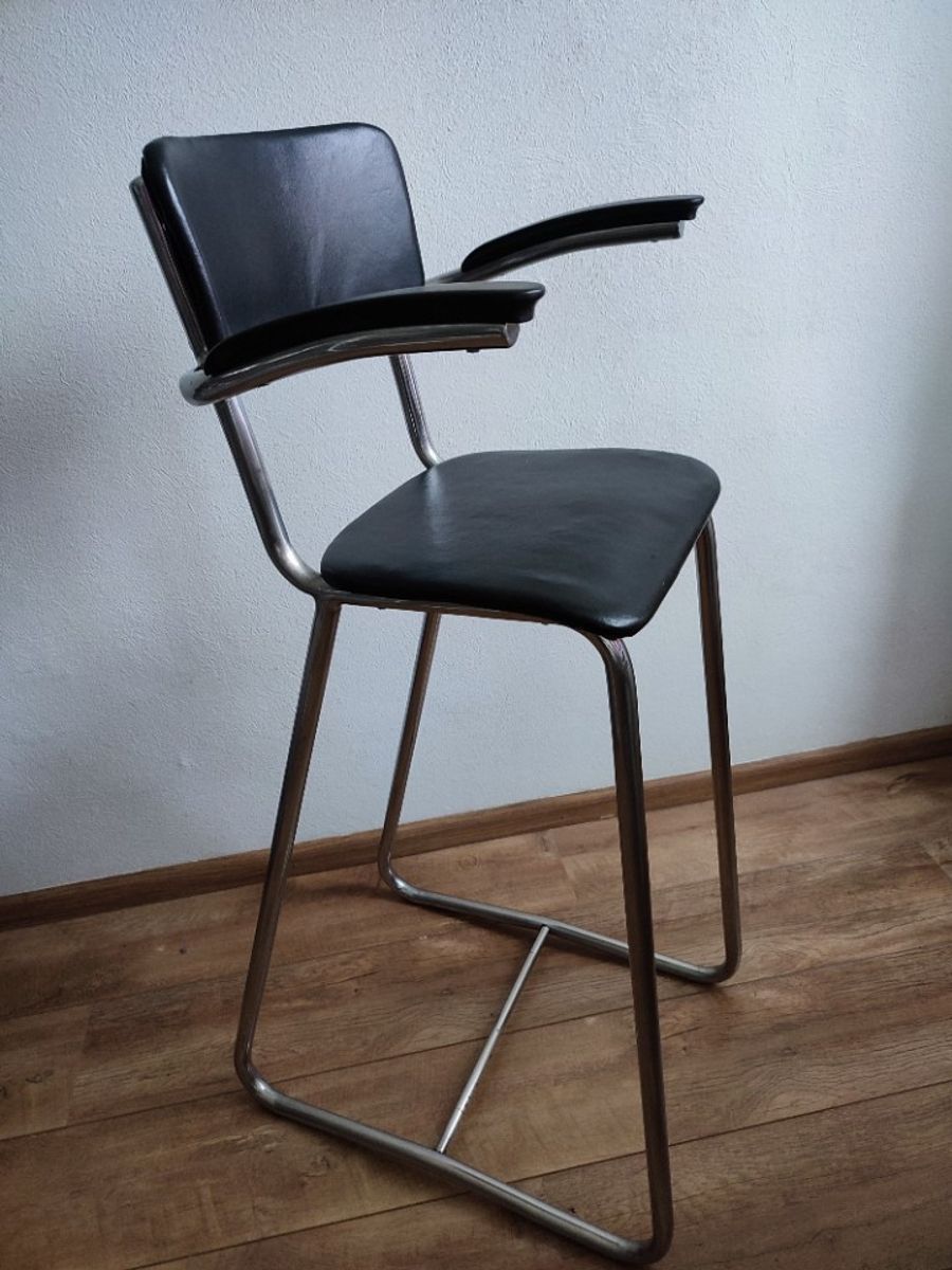 Vintage Kinder Kappersstoel 1950 Gispen Stijl Chroom & Zwart Barber Chair Children image 11