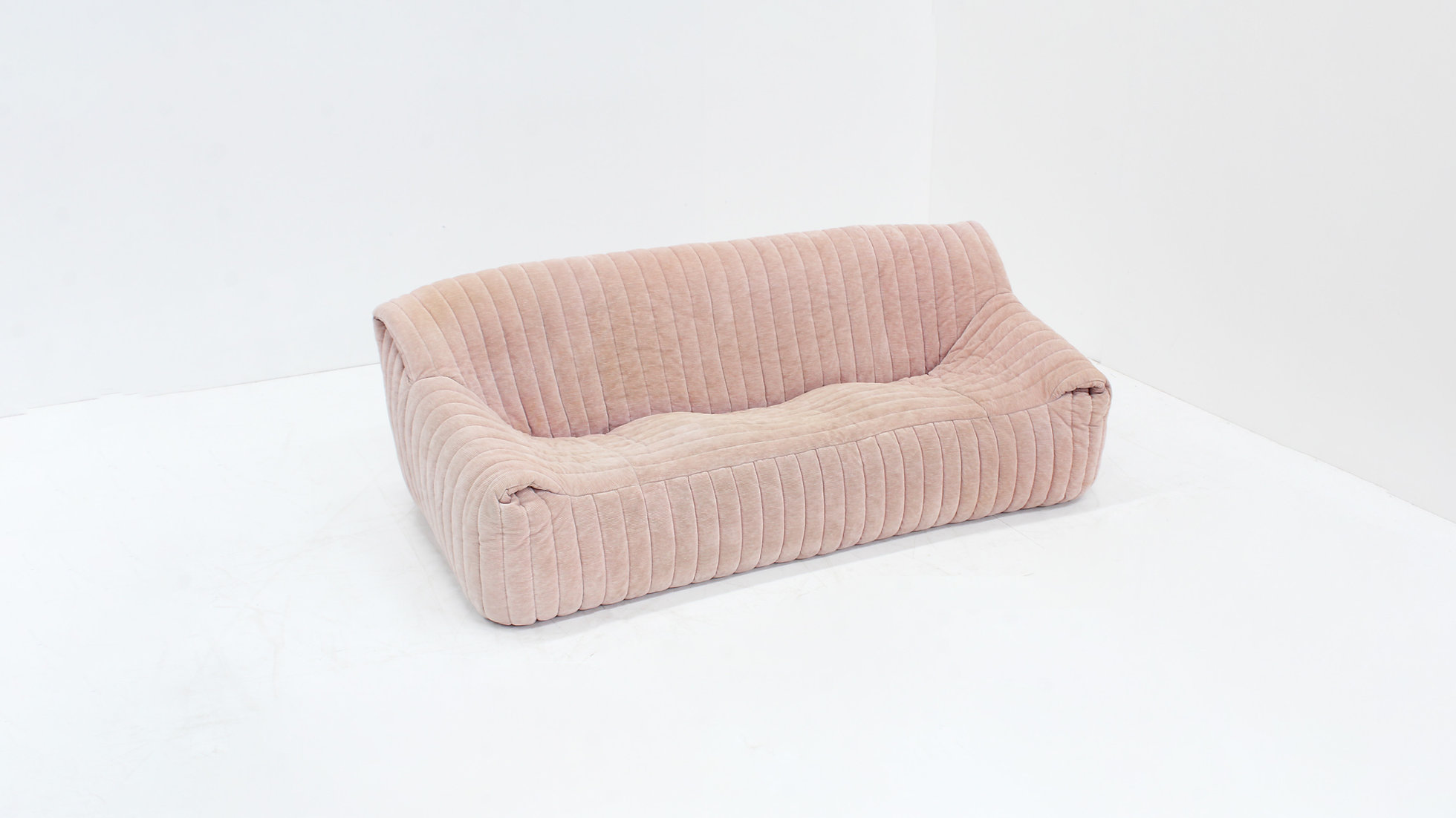 Vintage Cinna Sandra 3 Seater Sofa In Pink Fabric By Ligne Roset image 9