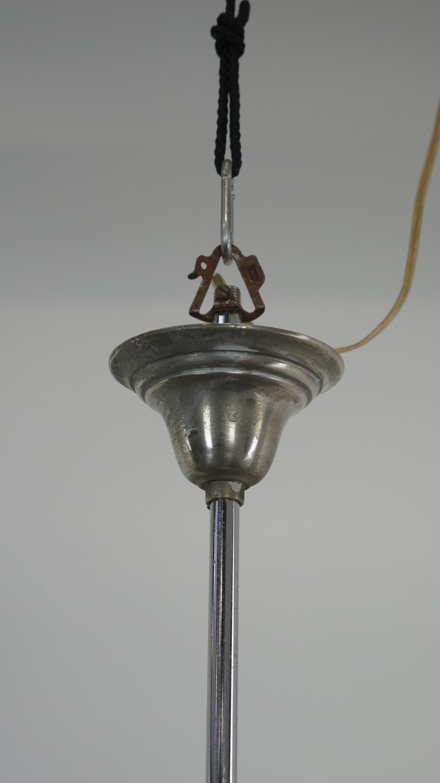 Vintage Voornamelijk Blauwe Art Deco Design Hanglamp Met Mooi Geschilderd Glas image 5
