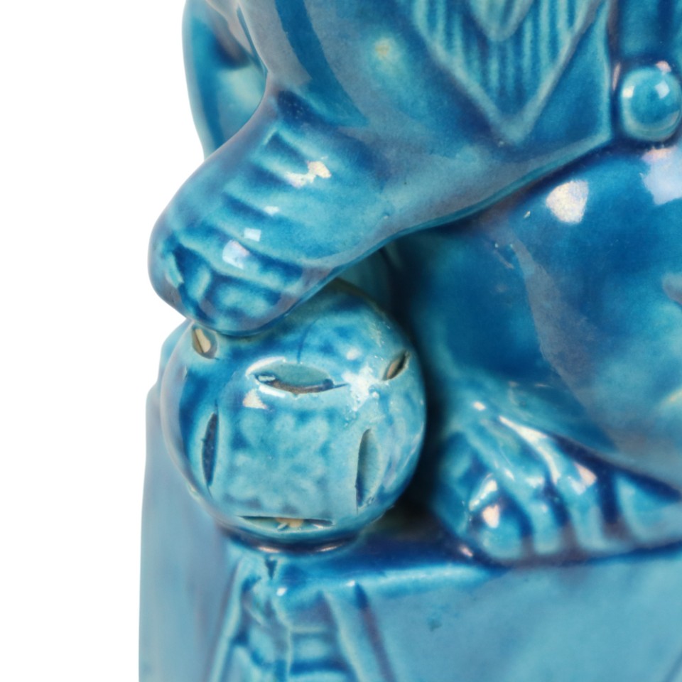 Groot Koppel Foo Dogs Tempelleeuwen Turquoise Keramiek 25cm image 4