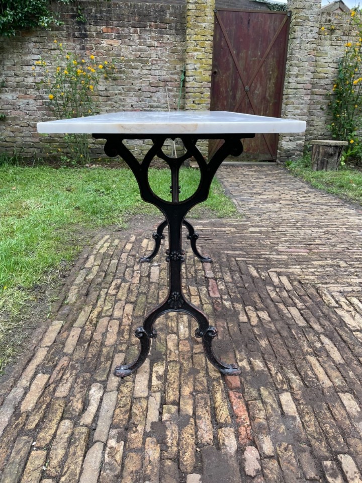 Tuintafel Bistrotafel Met Marmer Periode 1900 Lafa Aurilac Frans image 9