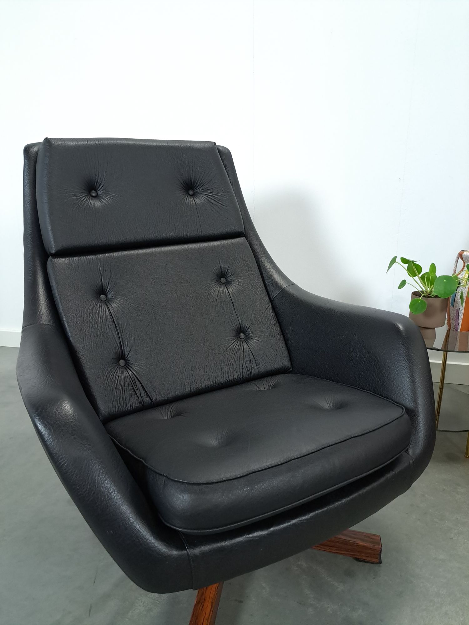 Zwarte Skai Kunstleder Draaifauteuil Uit Zweden image 8