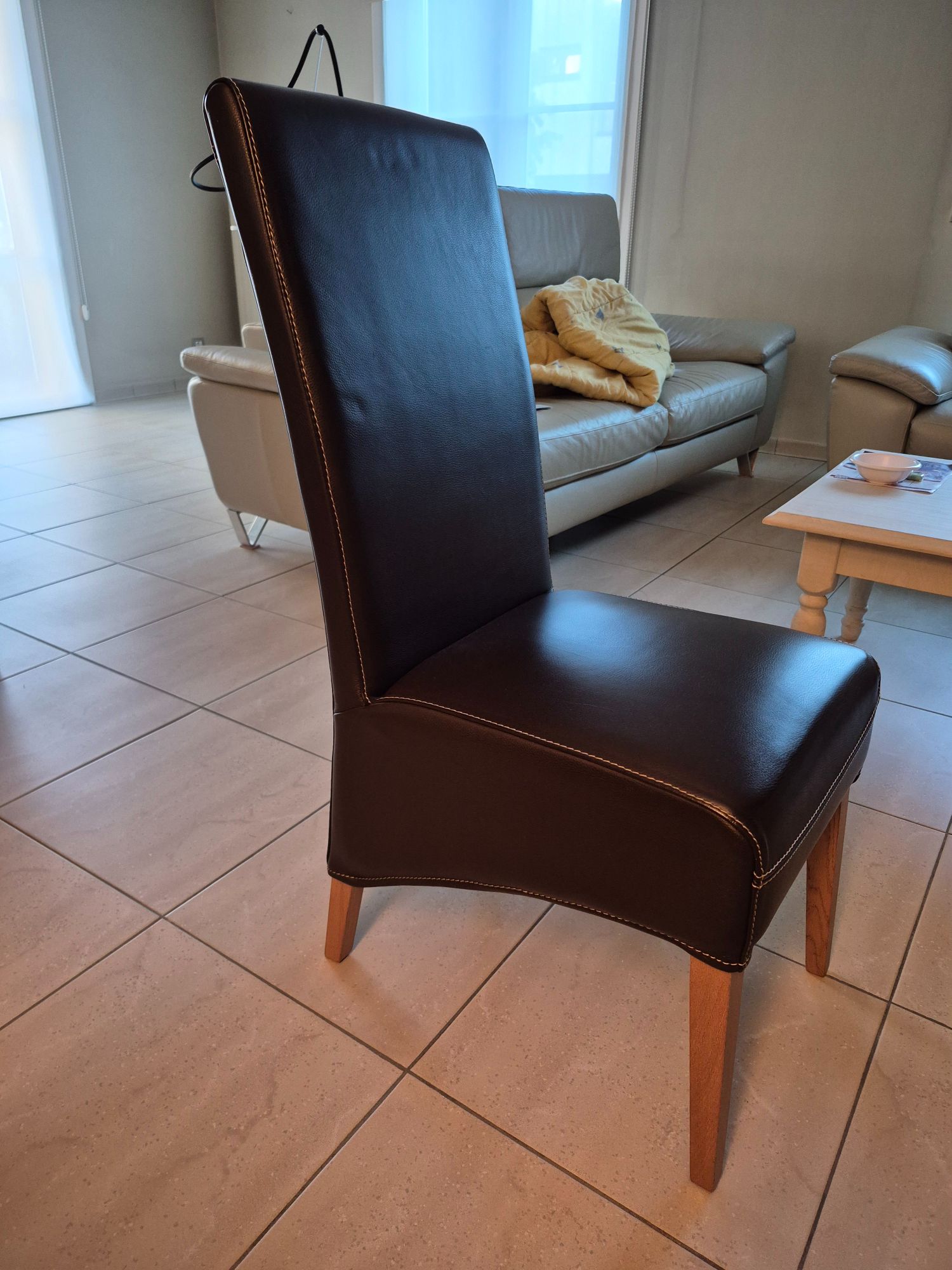 6 Leren Stoelen – Tex Choco Model image 3