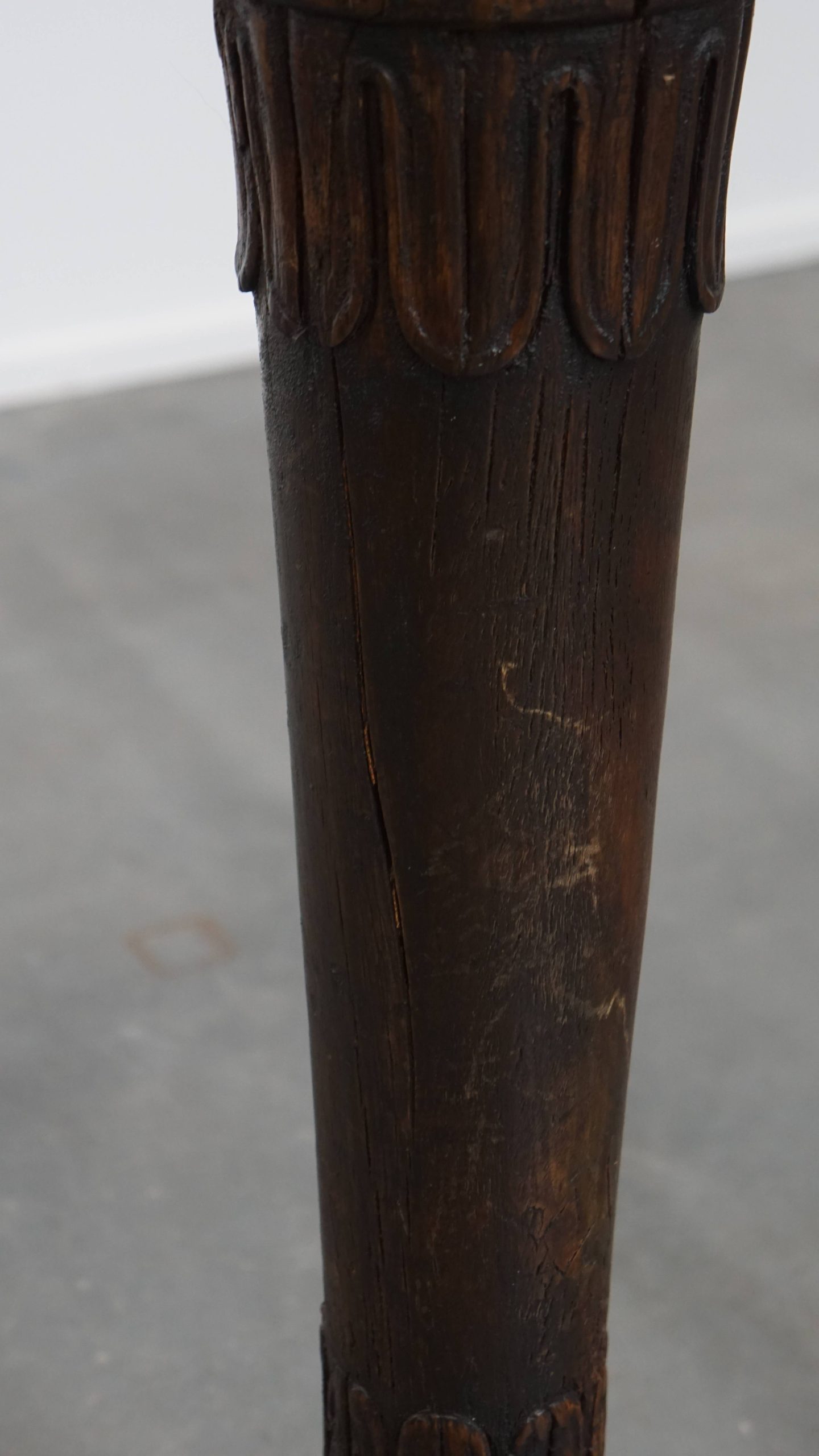 Prachtige Handgesneden Antieke Houten Staande Lamp Met Leeuwenkop image 7