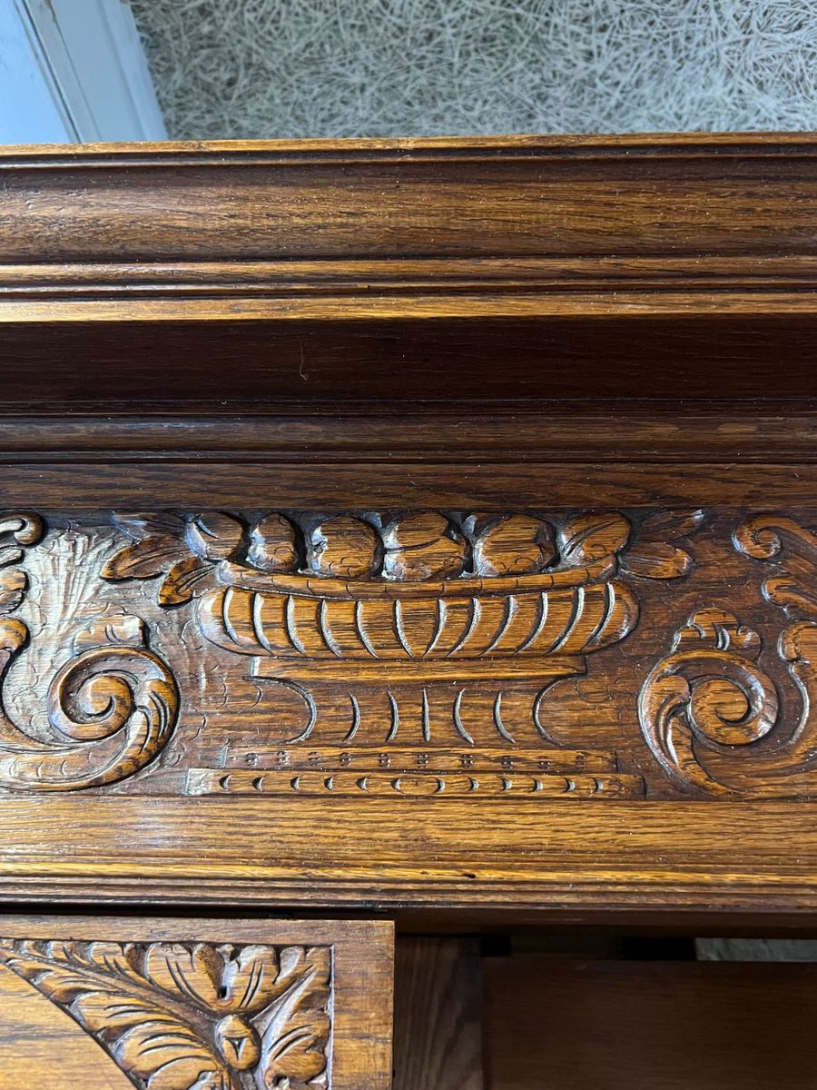 Demontabele Antiek Eiken Kast Met 3 Verstelbare Planken, 199 Cm Hoog image 15