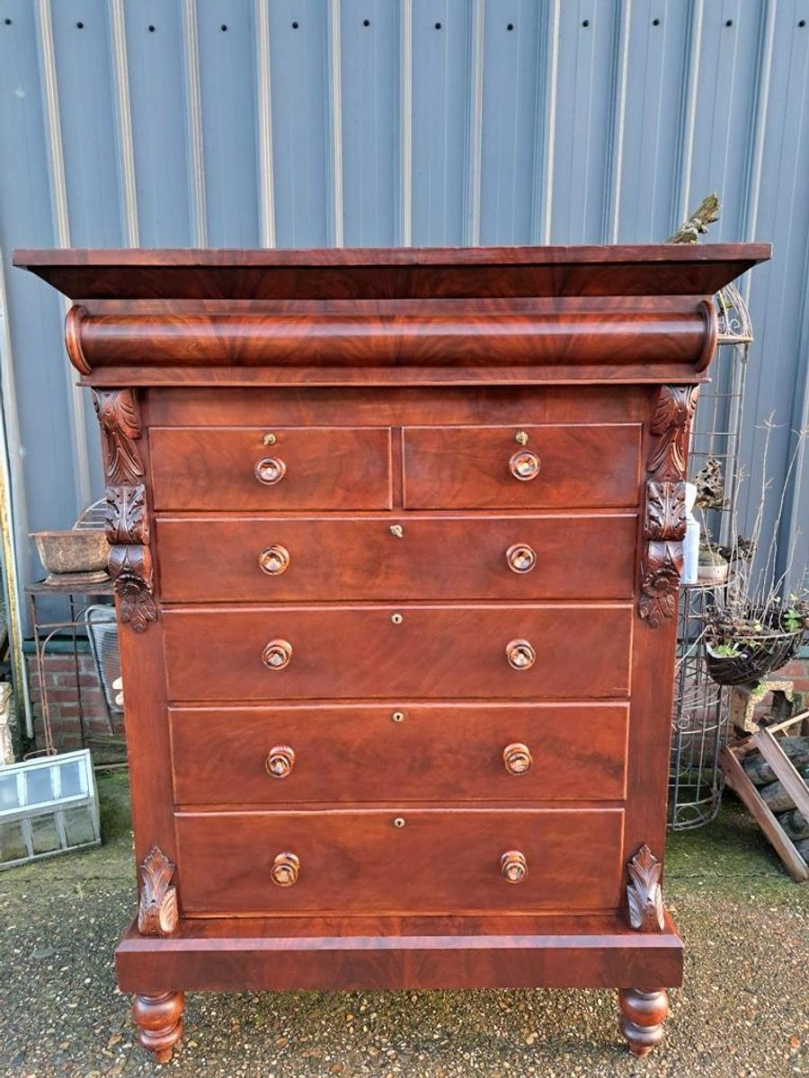 Fraaie Antieke Schotse Ladekast, Commode Licht Verkleuring R image 2