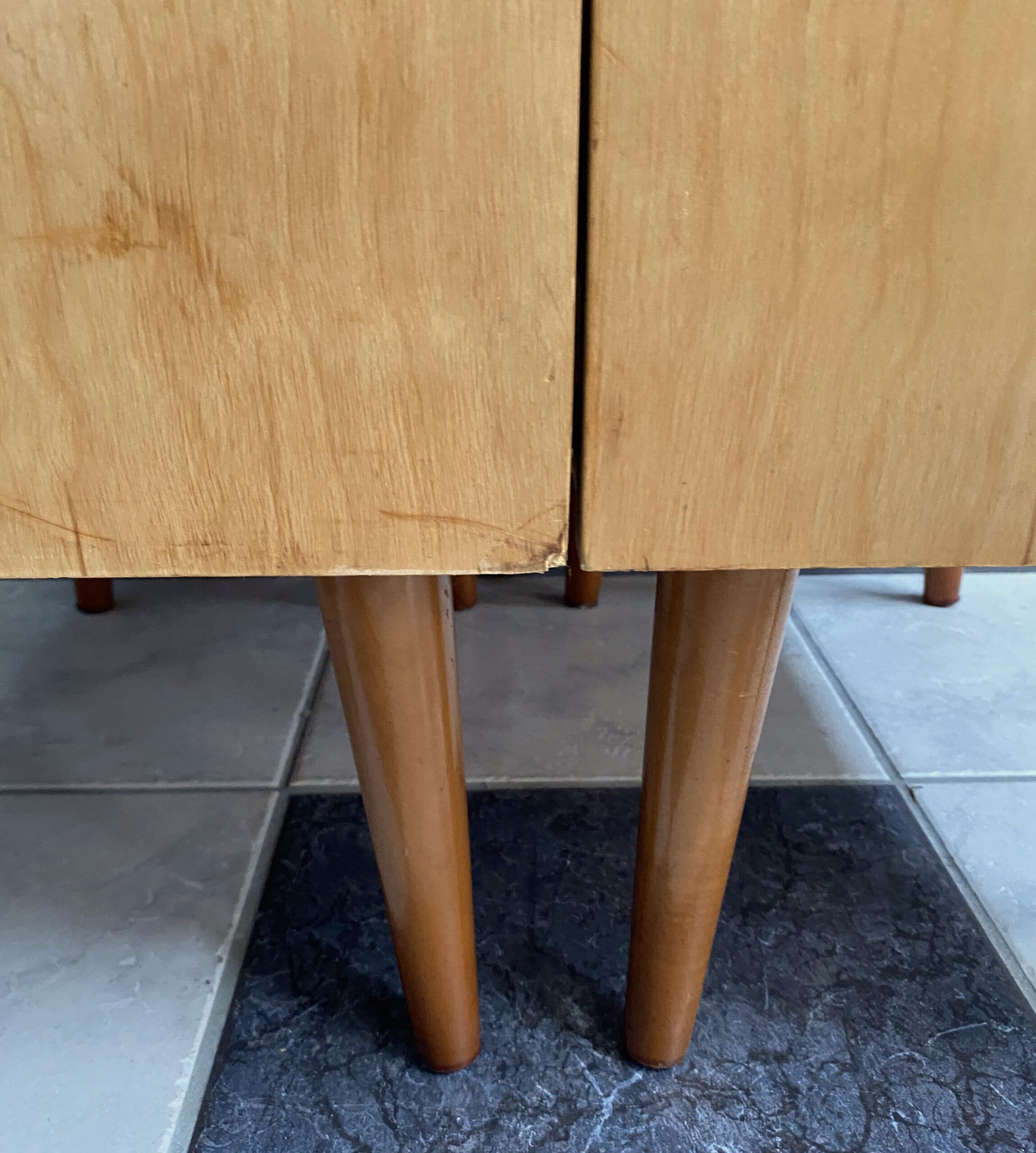 Set Of 2 1960S Nightstands With Glass Top image 7