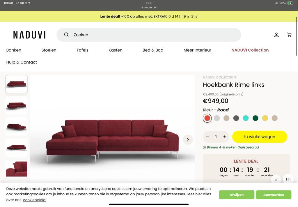 !!actie!! Naduvi Hoekbank Rime Links image 6