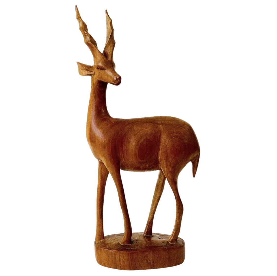 Mid-Century Teak Houten Set Herten Antilopen Gazellen Beeldjes image 5