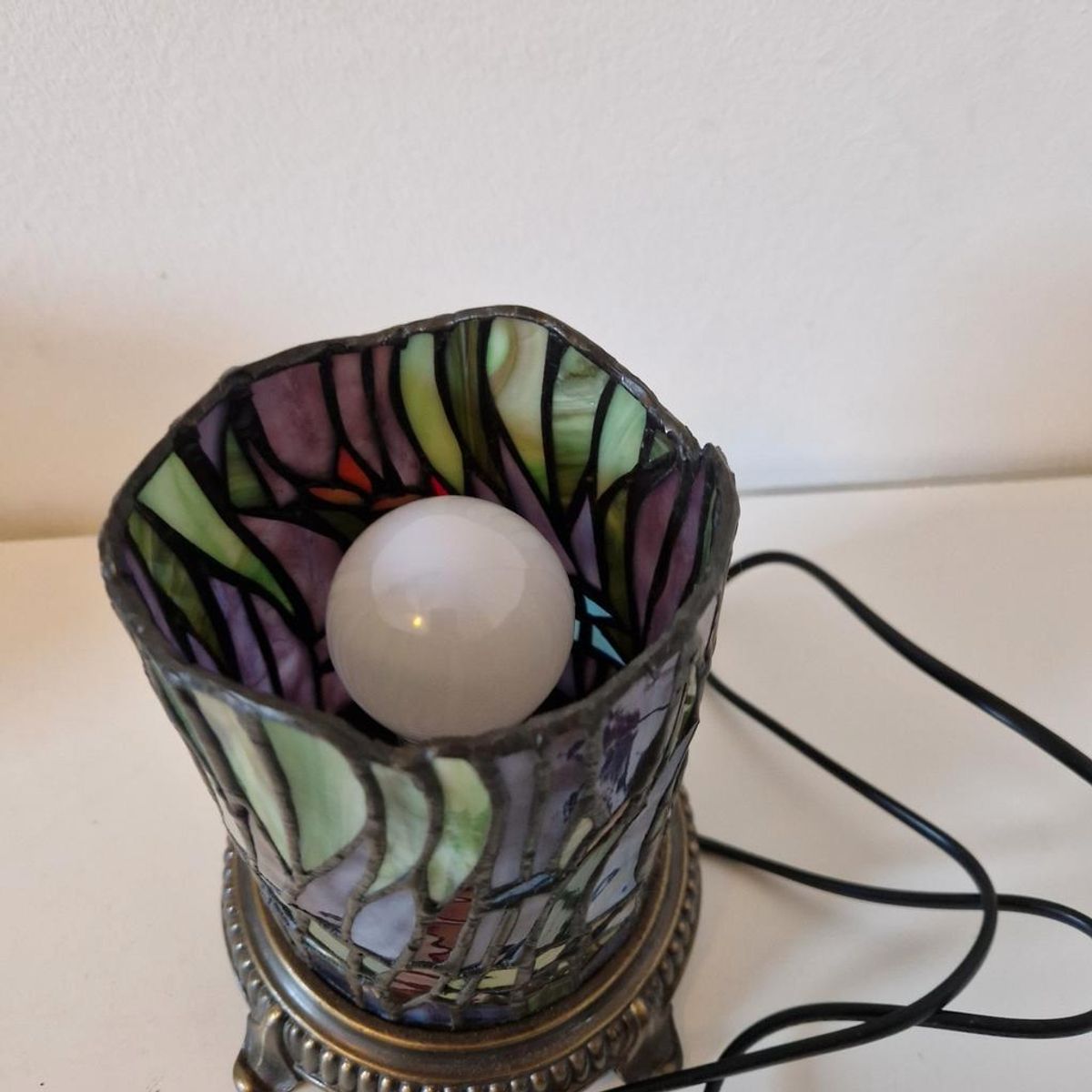 Vintage Glas In Lood Lamp Libelle Tiffany Stijl Lamp image 7