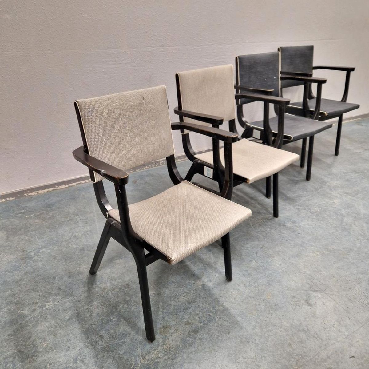 Set Van 4 Vintage Stoelen Stako Eetkamerstoelen Fifties image 3