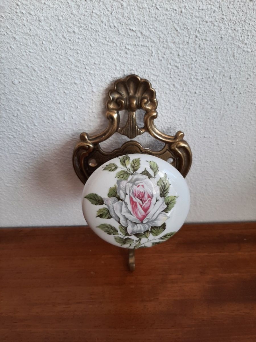 Vintage Italiaanse Haak Messing Met Porselijn image 11