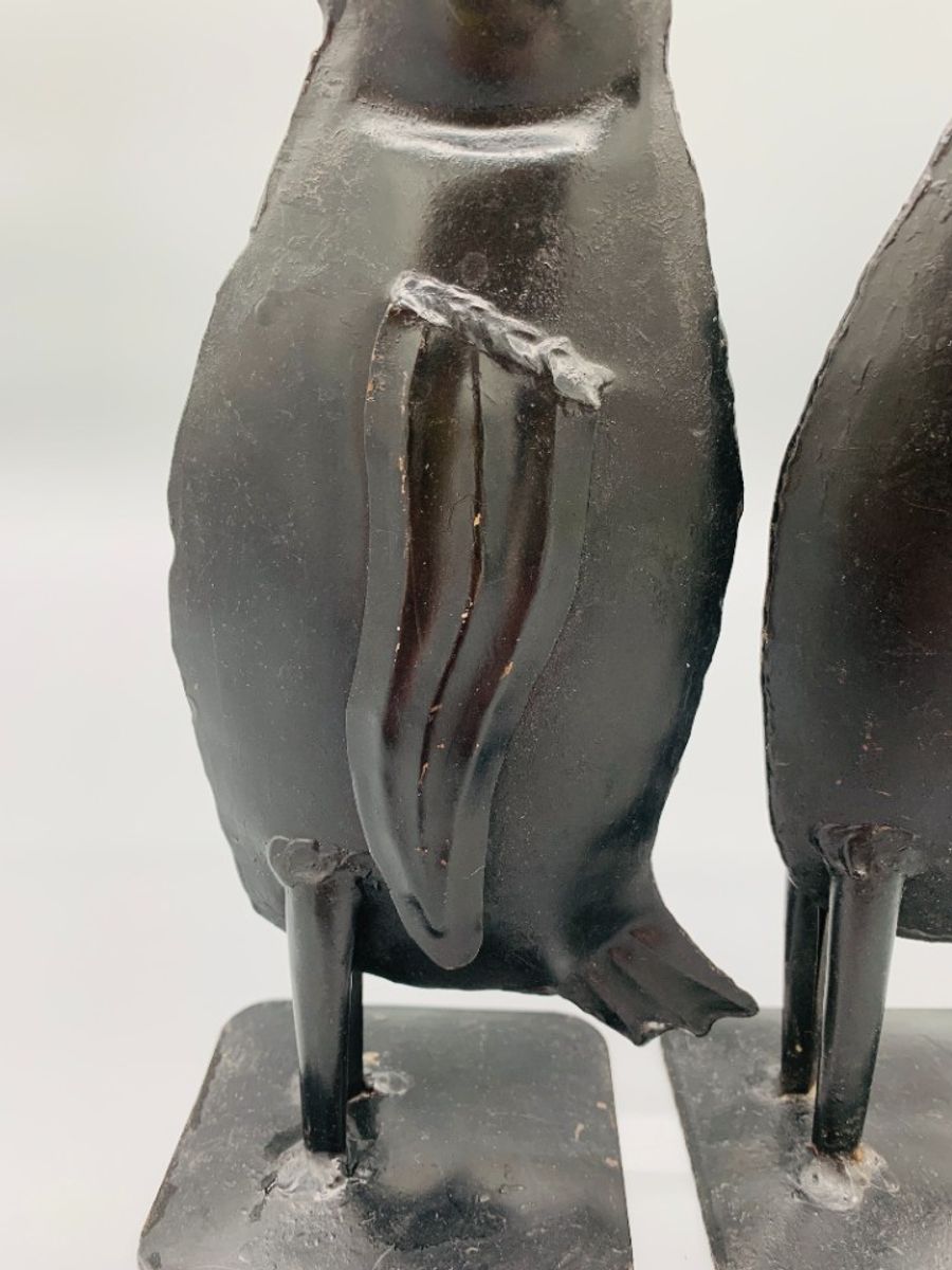 Set Vintage Metalen Pinguïns Zwart Handgemaakt image 6