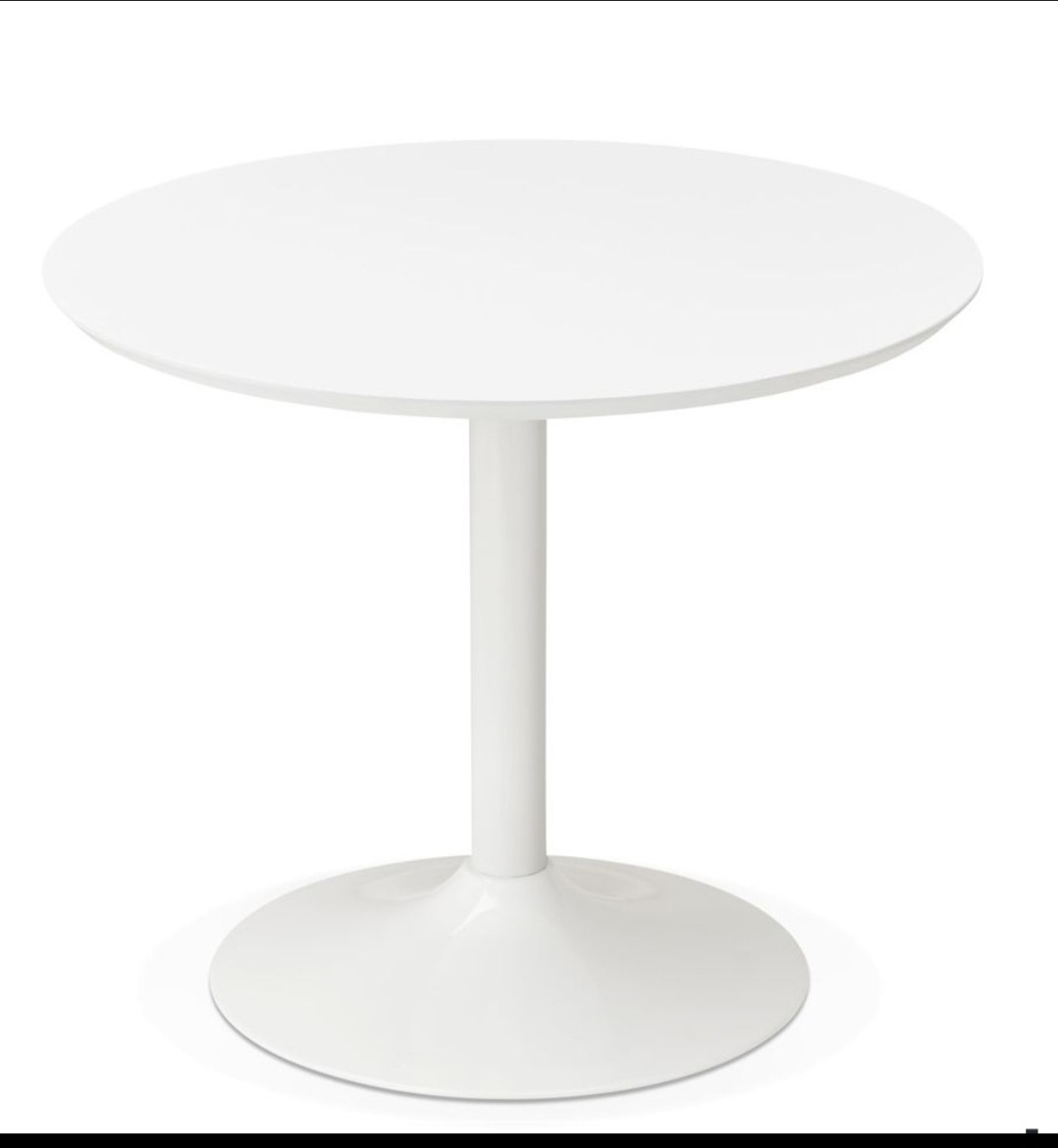 Witte Ronde Tulptafel In Perfecte Staat Doorsnede 90 Cm image 3
